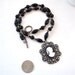 Cameo Beaded Necklace Black & Oxidized Silver
