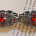 Silver Tone Bracelet with Large Red Rhinestones, Vintage Bracelet, Half Off Sale plus Free USA Shipping