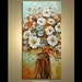 Floral Original Modern Palette Knife textured Summer Bouquet Oil painting on framed canvas by P. Nizamas 36" by 24"