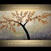 Original Modern Palette Knife Painting on Canvas Morning Mist by Paula Nizamas Earth Tones 48" by 24"
