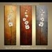 Original abstract floral Dancing Petals contemporary Oil fine art by P. Nizamas three paintings 30" x 30" ready to hang