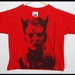 Soo Catwoman- Red Tshirt Punk Screenprint -Childrens / Babies Age 1-2
