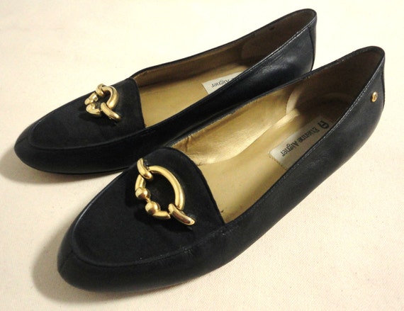 Items similar to Vintage Etienne Aigner Blue Leather Suede Loafer ...