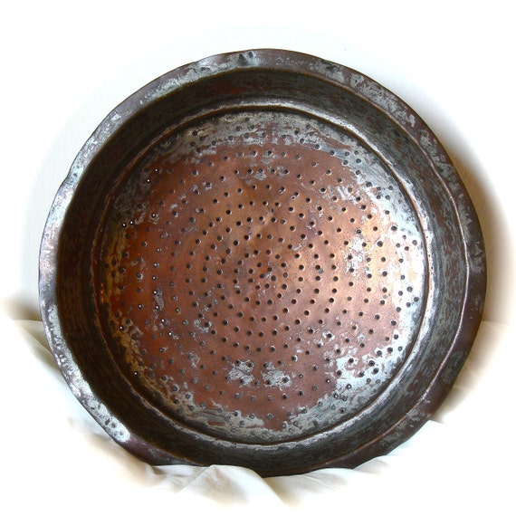 Antique copper colander For the chef in your by laMarmotaCafe