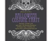 Halloween Party Invitation Adult Costume Party Invitation Gothic Skull Spider Grown Up Invitation DIY Digital or Printed- Brennan Style Il_170x135