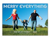 Photo Christmas Card Modern Merry Everything Minimal Full Photo Holiday Card Simple Greeting Card DIY Digital or Printed- Daley style Il_170x135
