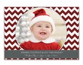 Photo Christmas Card Modern Chevron Round Photo Holiday Card Chevron Christmas Greeting Card DIY Digital or Printed - Danner style Il_170x135
