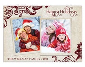 Vintage Photo Christmas Card Photo Holiday Card Vintage Shabby Greeting Card DIY Digital or Printed - Wellman style Il_170x135