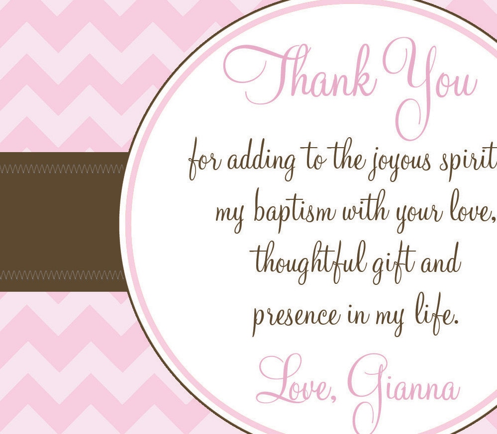 Photo Baptism Thank You Card Photo Christening 5x7 Flat Card.