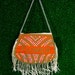 Florida Beaded Neon Orange Fringe Mini Chain Bag