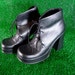Black Chunky Heeled Platform Lace Up Desert Boots 90s 8.5