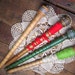 Collection of Wooden Spools Spindles for Tapestry Textile Yarn Fiber Thread