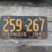 License Plate Antique Original 1942 ILLINOIS Metal