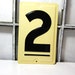 Large Antique Metal Number 2 Two Tin Price Sign Old Gas Station Number Cream Black