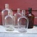 Instant Collection of 5 Antique Glass Bottles Alcohol and Flask Styled