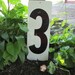 Vintage Metal Number 3 or 2 Double Sided White and Black Gas Station Price Sign Large Old