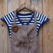 SALE Handmade Double layer linen apron with two wooden buttons Unique and The Only One Apron