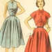 Vintage 1950s Advance Misses' Women's Halter Look Dress Bolero Jacket 6117 Size 14 (32" Bust)
