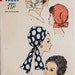 Vintage 1960s Vogue Women's Hat Scarf Pattern 6410 Size 21 1/2" Head