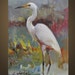wildlife ,birds, egrets Original Oil Panel Painting 5x7