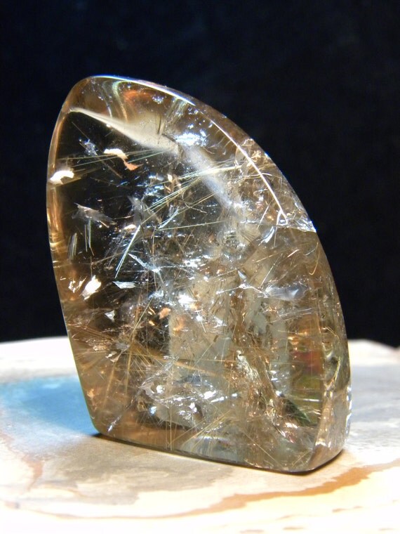 Rutilated Quartz Polished Massage stone