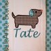 Custom Boutique Weiner DOG applique Burp Cloth PERSONALIZED Baby