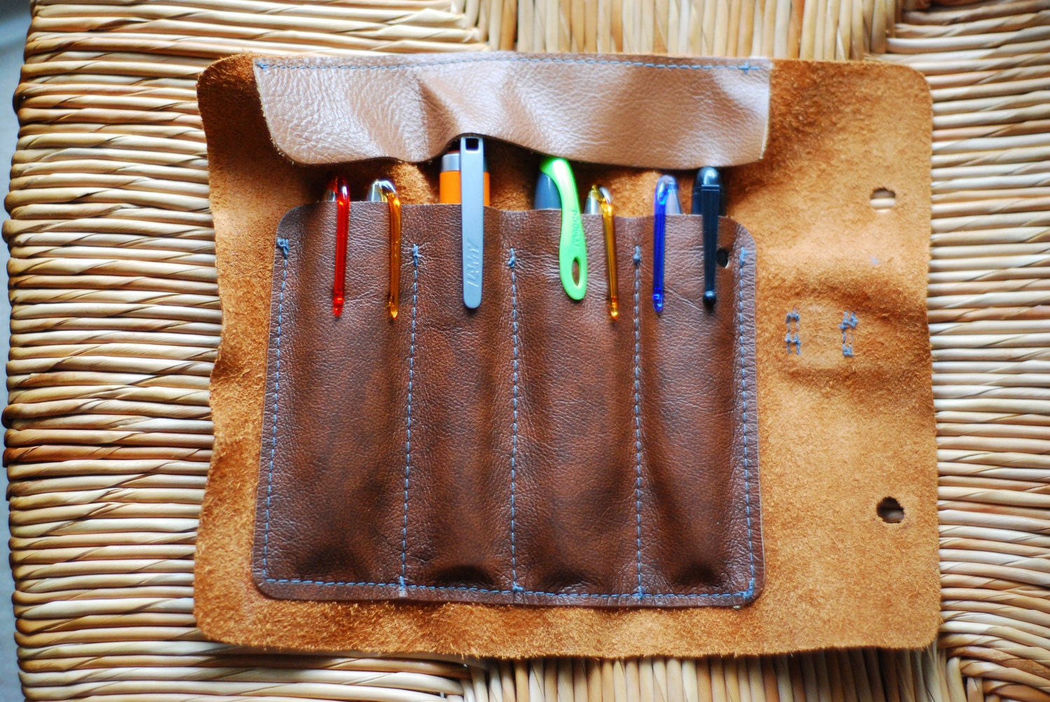 Leather Pen Roll