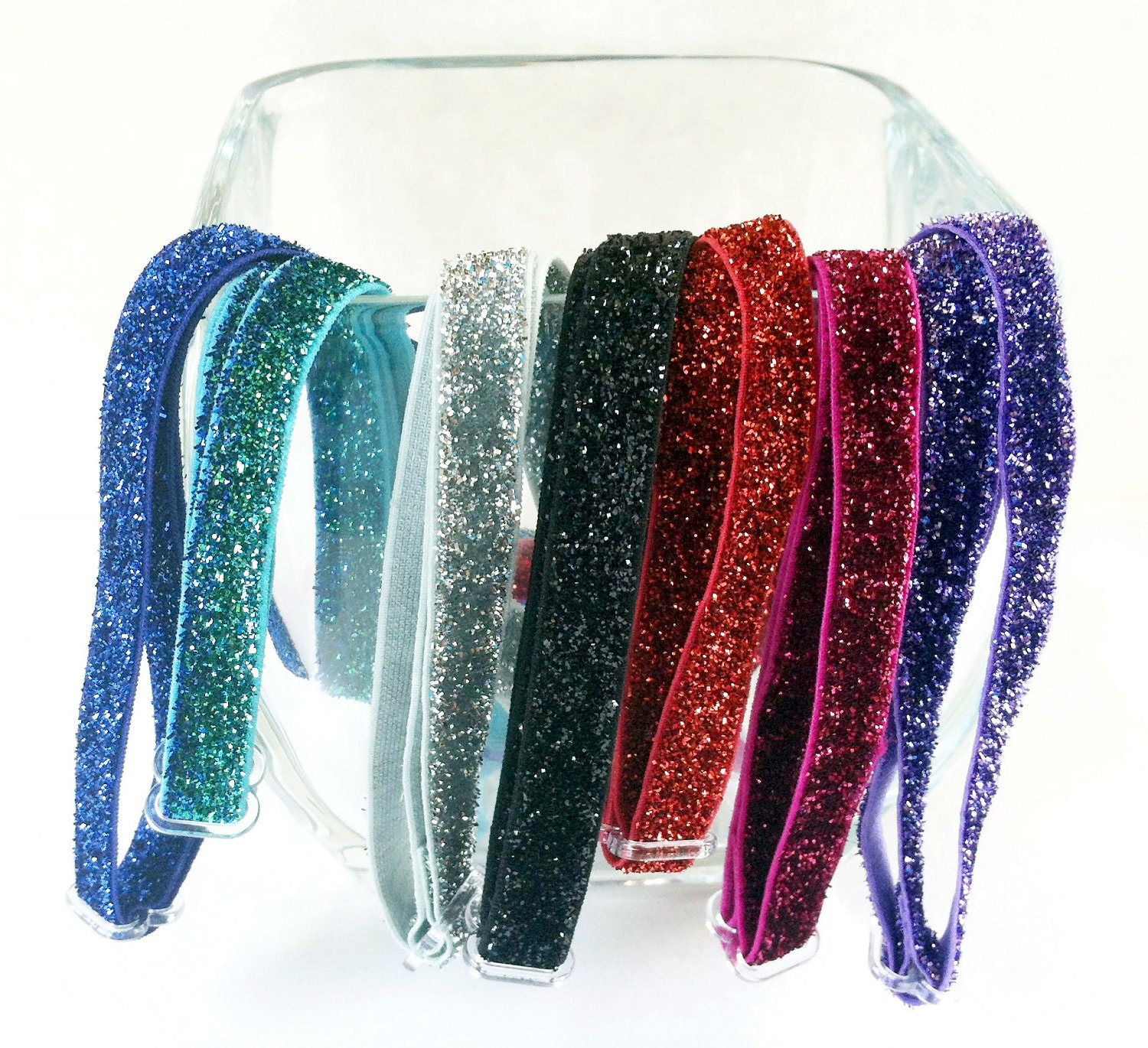 Adjustable glitter headband 13 Colors by DecorativeMatters on Etsy