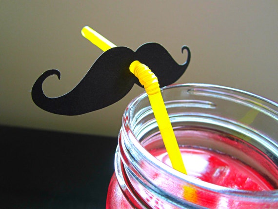 Mustache Party Stache Bash Straw Decorations