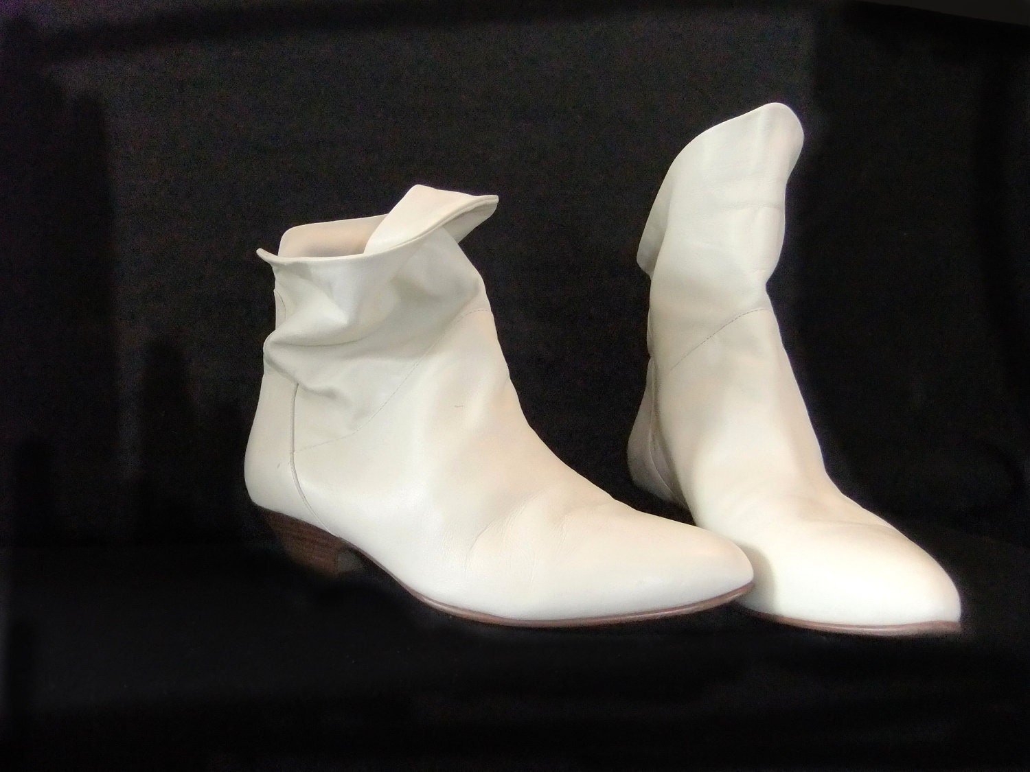 ankle boots leather off white go go boots mod boots