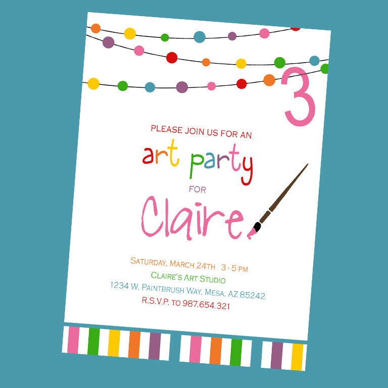 Art Party Invitations 8