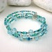 Aqua Wrap Bracelet, Swarovski Crystal, Memory Wire, Bangle, Grean, turquoise Bangle
