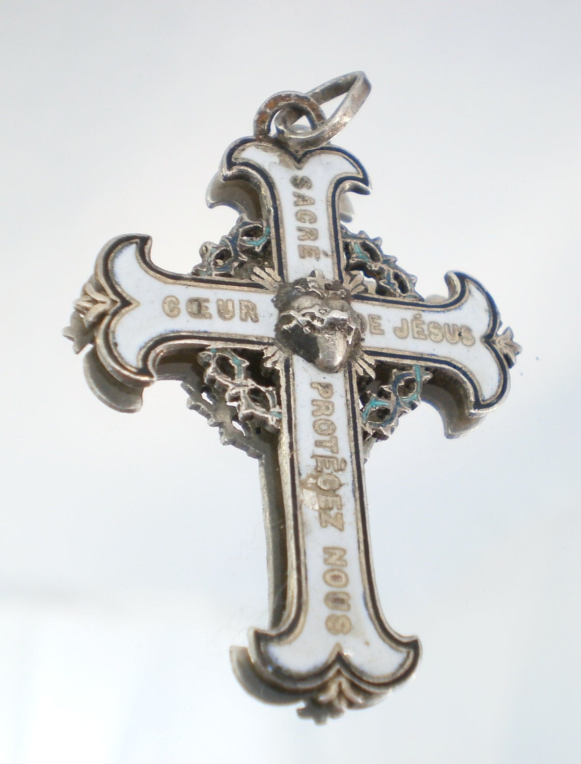 Antique Catholic Cross Pendant dated 1882