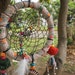 Dream Catcher Handmade with Tribal Hmong Textiles, Beads, Bells, Feathers, Wax Linen and Magic