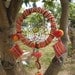 Dream Catcher Handmade with Tribal Hmong Textiles, Beads, Bells, Feathers, Wax Linen and Magic