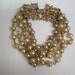 Antique Bracelet - 5 Strand - Gold Tone - Ornate - Fashion Jewelry Pearls