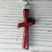 Wood Cross Keychain - Brazilian Purpleheart Wood