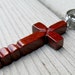 Wooden Cross Keychain - Australian Bloodwood