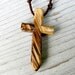 Wood Cross Necklace - African Zebrawood - Necklaces for Men