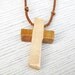 Wooden Cross Necklace - Cherry and Maple Hardwoods - Mens Jewelry