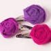 Felt Flower Rosette Hair barretts - Set of 3