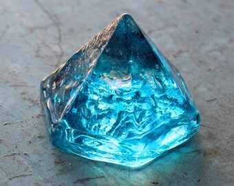 Beach Decor, Sea Glass Deck Prisms, Sky Blue 4", by SEASTYLE