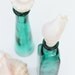 Beach Decor Set of two Emerald Glass Bottles Topped with Crisp White Seashells by SEASTYLE