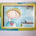 SALE - Pen and Watercolor Original Artwork With Custom Mat - Man & Bird