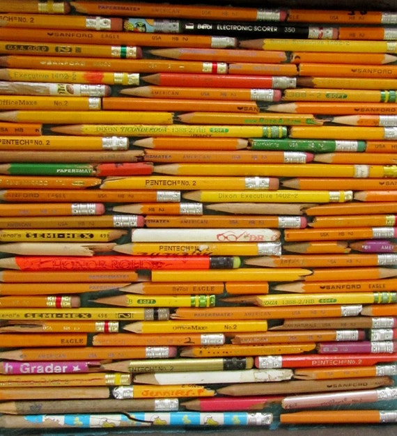 Items similar to Pencil Art - Yellow, Orange, Green ...