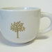 reCYCLEd vintage coffee mug with gold leafy tree