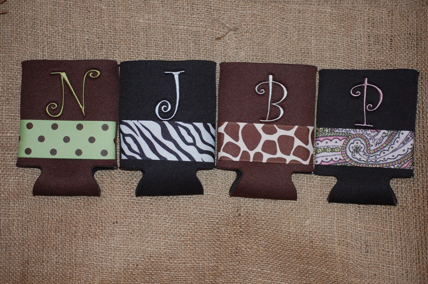 Personalized Koozie by DottedZebraBoutique on Etsy