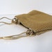 Vintage Beaded Purse - 1970s - Gold Mesh with Long Strap