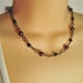 Chocolate Brown Choker Necklace - Beaded Brown Choker Length Necklace on Brass Rings