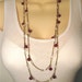 Long Red Beaded Necklace - Matching Set Red Beaded Earring and Very Long Necklace with Crimson Melon Beads